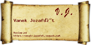 Vanek Jozafát névjegykártya